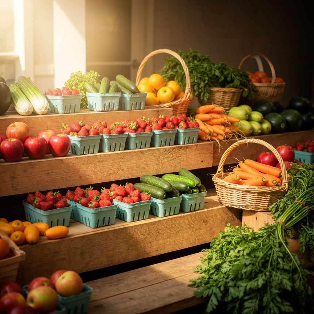 Seasonal local produce and fresh foods